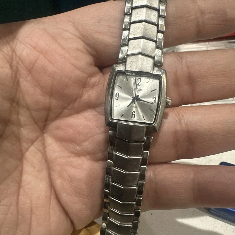 Vintage Working Tropicana Express Silver Ladies Watch‎ New Battery 21mm Fit 7.5